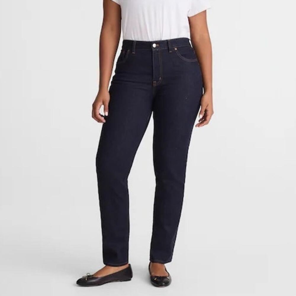 Madewell Curvy Jules Slim Straight Jean Rinse Wash Comfort Stretch 32 Petite NWT